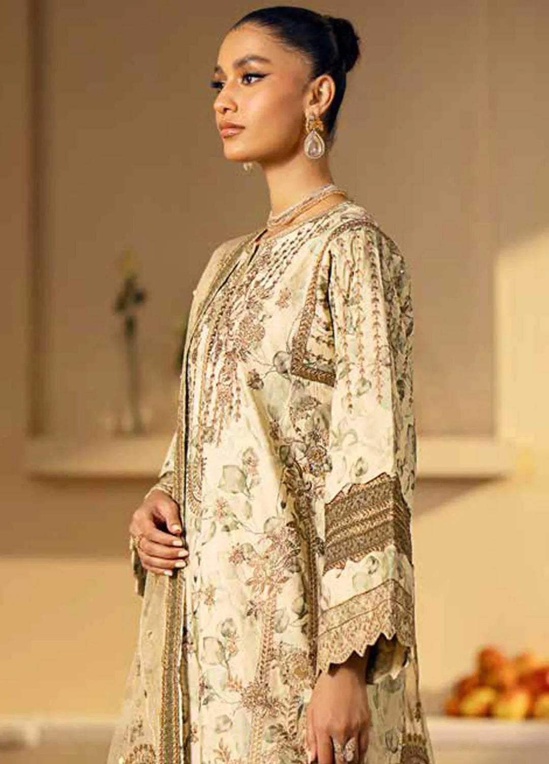 Maryum N Maria Embroidered Lawn Suit Unstitched 3 Piece MNM24EA Nadya - Luxury Collection