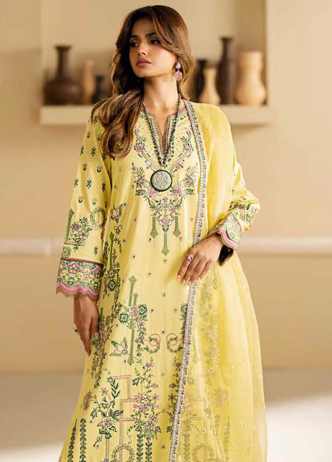 Maryum N Maria Embroidered Lawn Suit Unstitched 3 Piece MNM24EA Vera - Luxury Collection