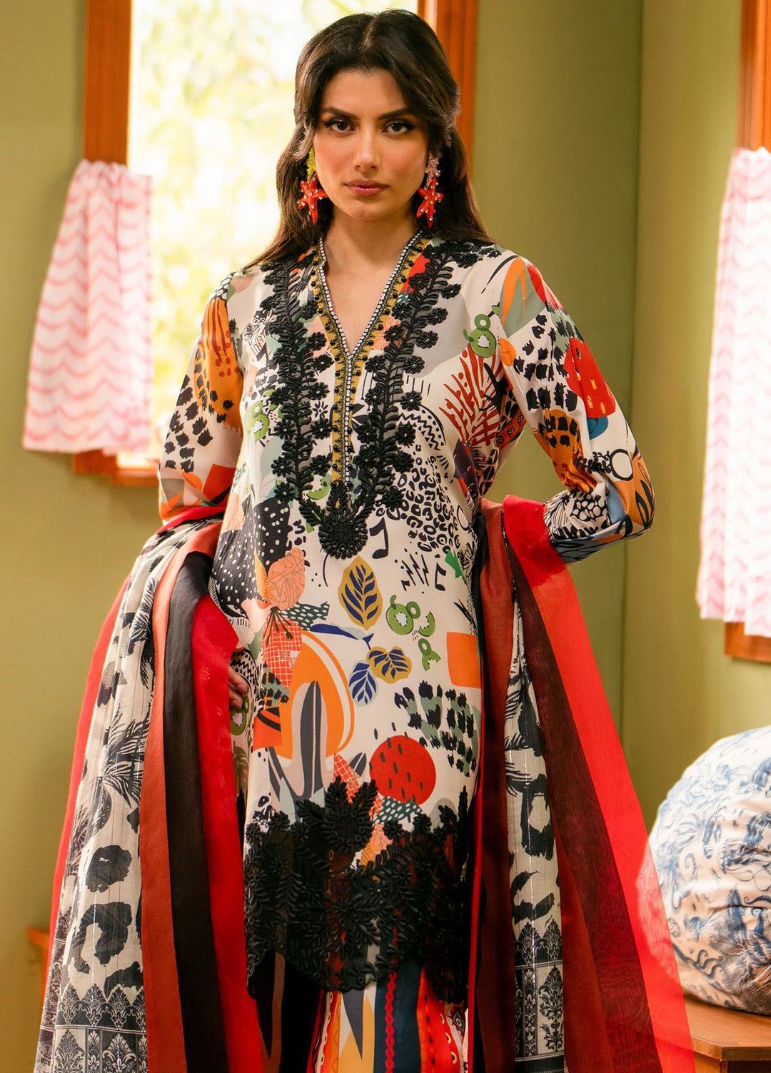Maryum N Maria Embroidered Lawn Suit Unstitched 3 Piece MNM24LL2 MS24579 Marwa - Luxury Summer Collection