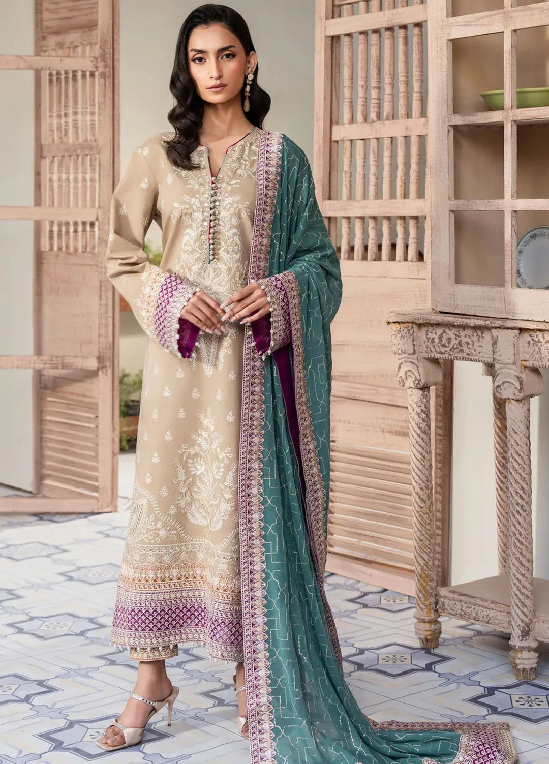 Maryum N Maria Embroidered Lawn Suit Unstitched 3 Piece MNM25LL MS50113 Asha - Summer Collection