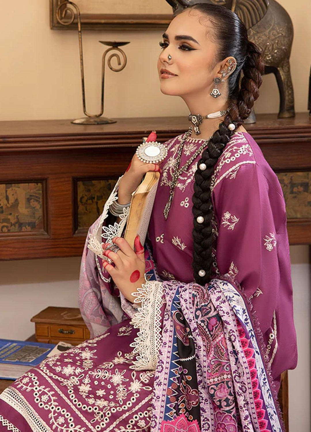Masakali By Mahnur Embroidered Crepe Suits Unstitched 3 Piece MN23MSK D-06 B - Winter Collection