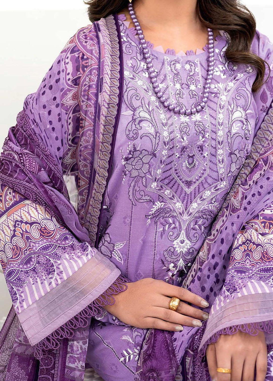 Mashaal by Ramsha Embroidered Lawn Suits Unstitched 3 Piece RSH23-ML6 L-603 - Luxury Collection