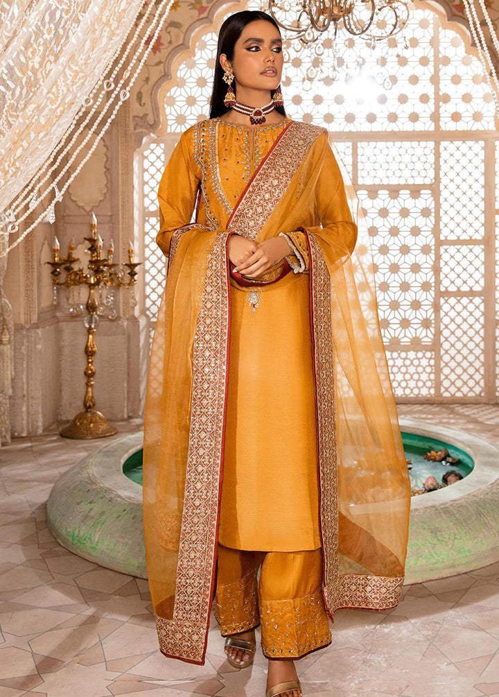 AJR Couture - Abbas Jamil Rajpoot Pret Embroidered Raw silk 3 Piece Suit Mushk