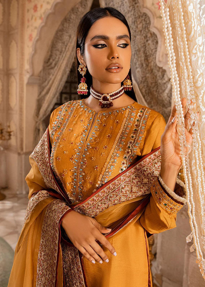 AJR Couture - Abbas Jamil Rajpoot Pret Embroidered Raw silk 3 Piece Suit Mushk