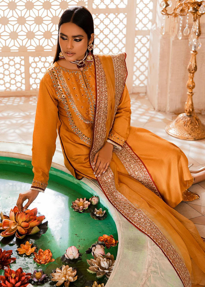 AJR Couture - Abbas Jamil Rajpoot Pret Embroidered Raw silk 3 Piece Suit Mushk