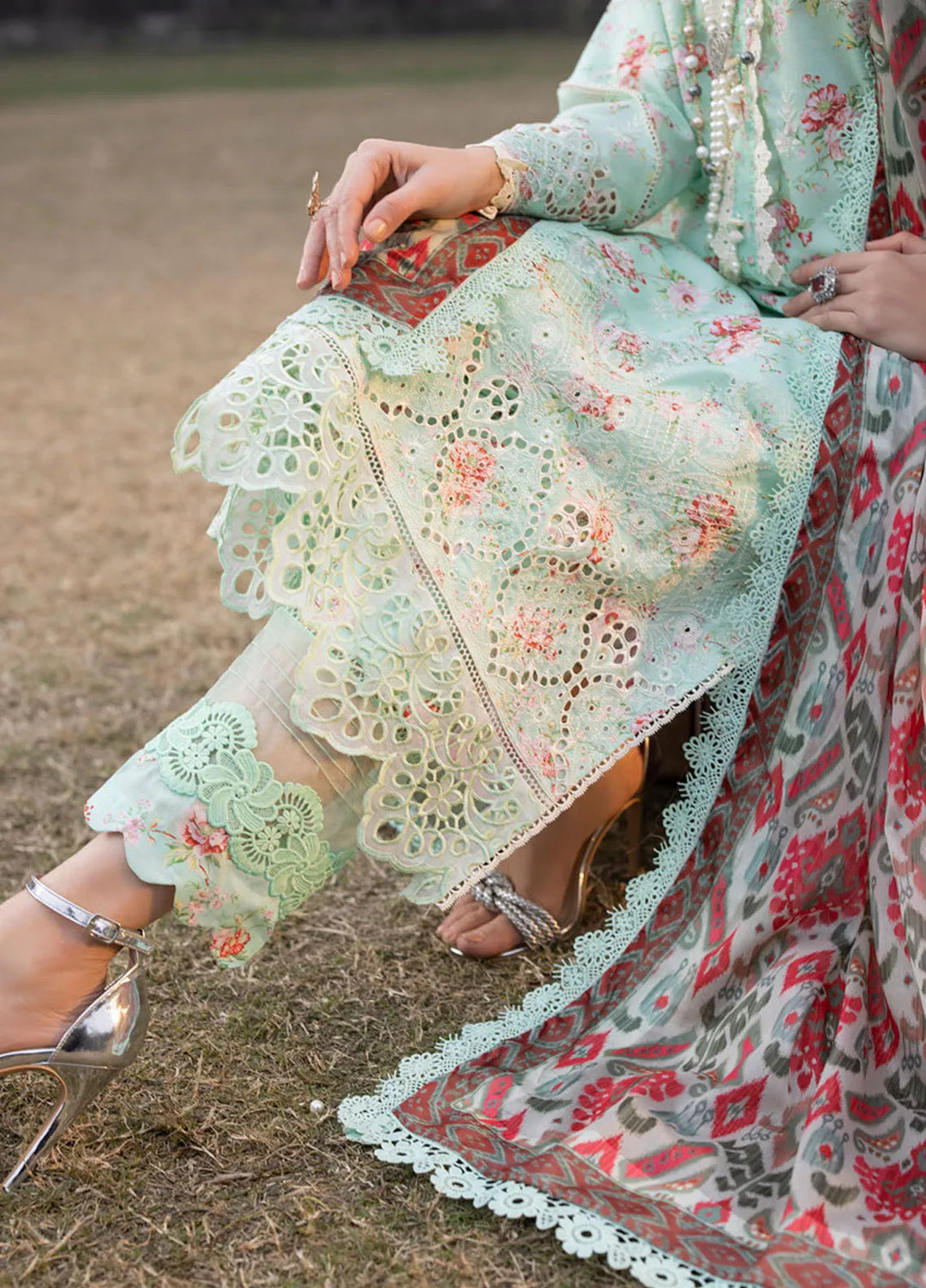 Maya By Faixa Faixal Embroidered Schiffli Suit Unstitched 3 Piece FFX24M Julia - Summer Collection