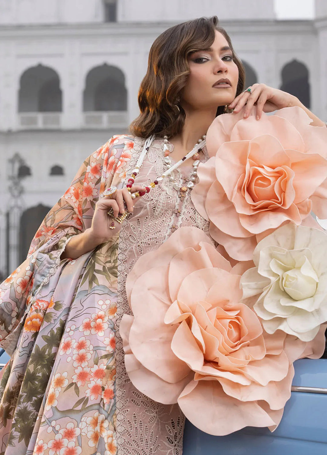 Maya By Faixa Faixal Embroidered Schiffli Suit Unstitched 4 Piece FFX24M Amirah - Summer Collection