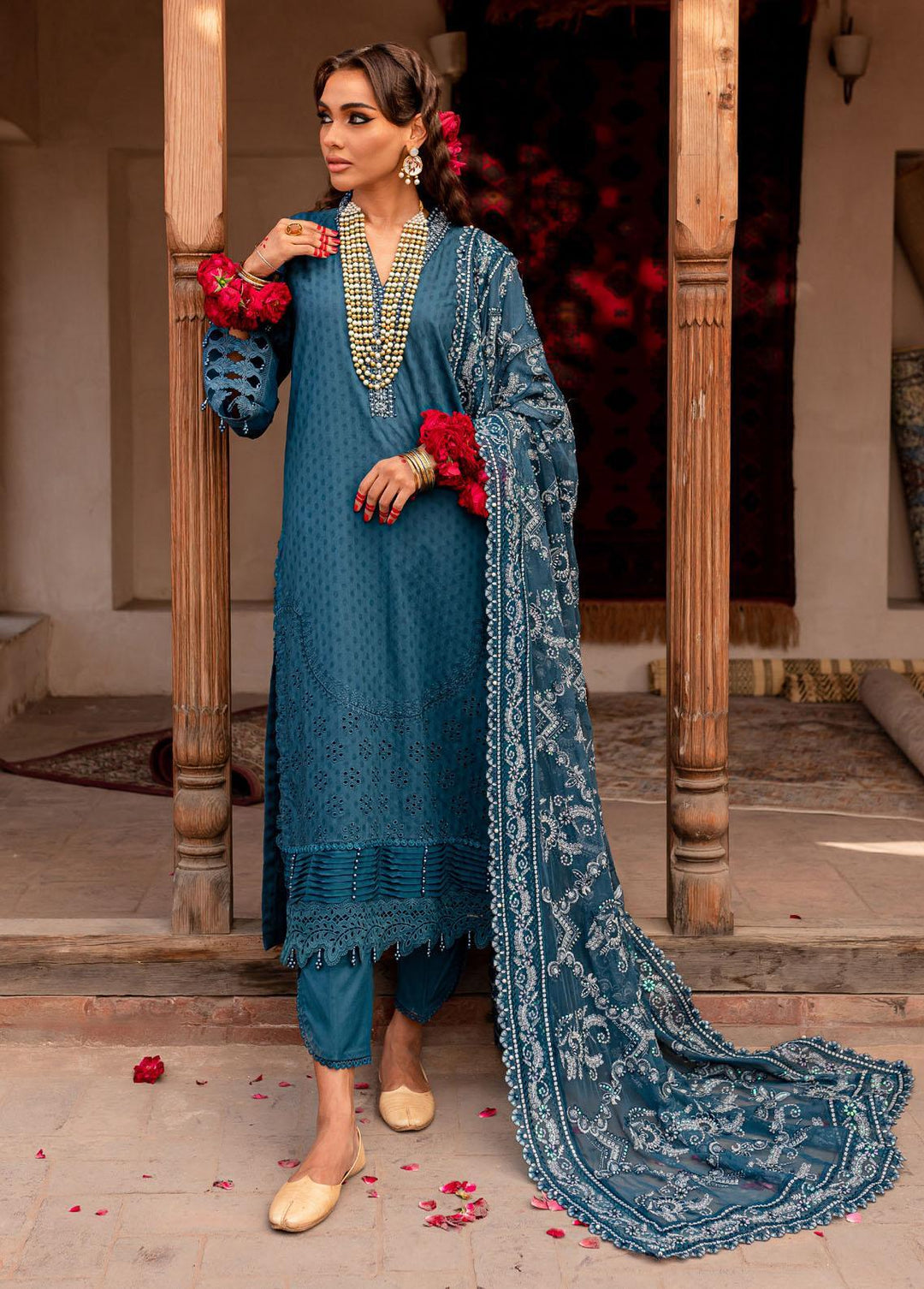 Maya By Nureh Embroidered Lawn Suits Unstitched 3 Piece NU23CC NS-75 - Festive Collection