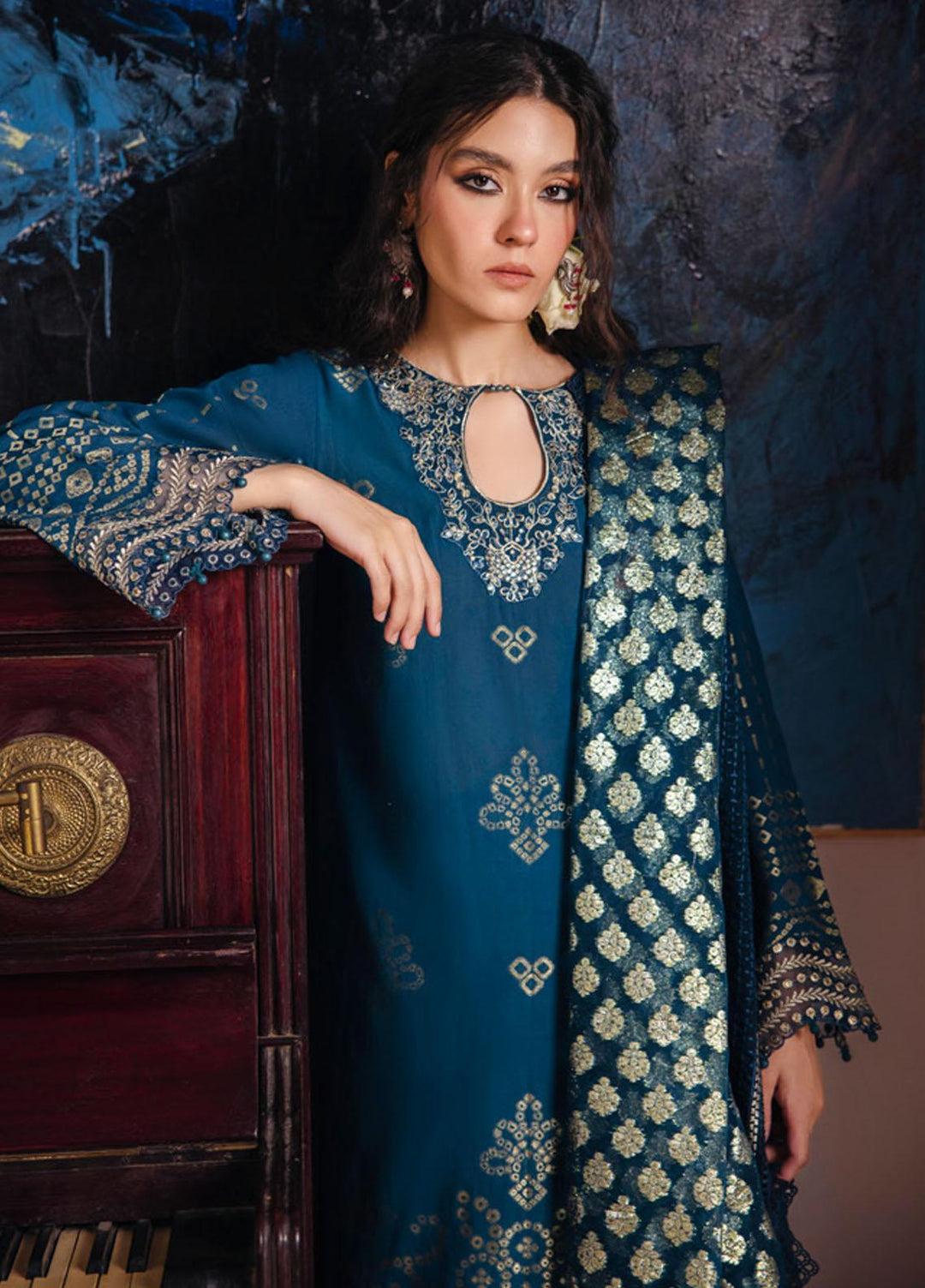 Maya By Nureh Embroidered Jacquard Suits Unstitched 3 Piece NU23MY NJ-83 - Winter Collection