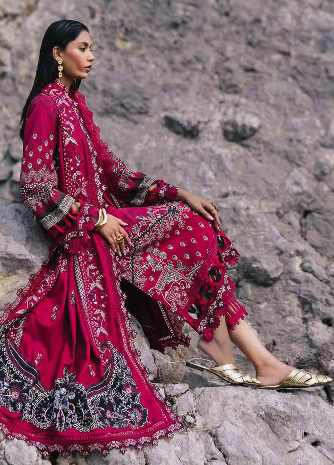 Maya by Nureh Embroidered Khaddar Suit Unstitched 3 Piece NU24MW NW-95 - Winter Collection