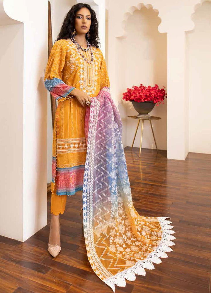 Maya by Nureh Embroidered Lawn Suits Unstitched 3 Piece NU21ML 14 - Summer Collection