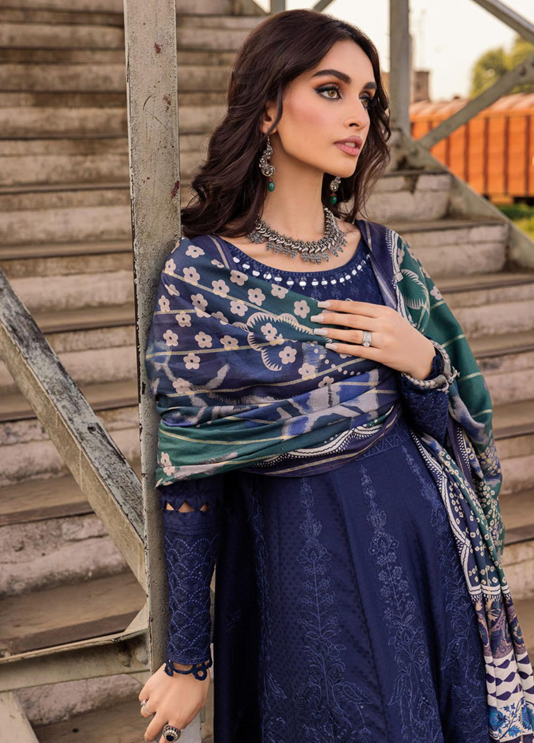 Maya By Nureh Embroidered Linen Suits Unstitched 3 Piece NU23MEL NS-89 - Formal Collection