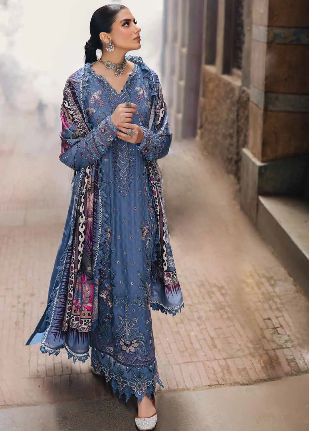 Maya By Nureh Embroidered Linen Suit Unstitched 3 Piece NU24MUL NW-85 - Fall Collection