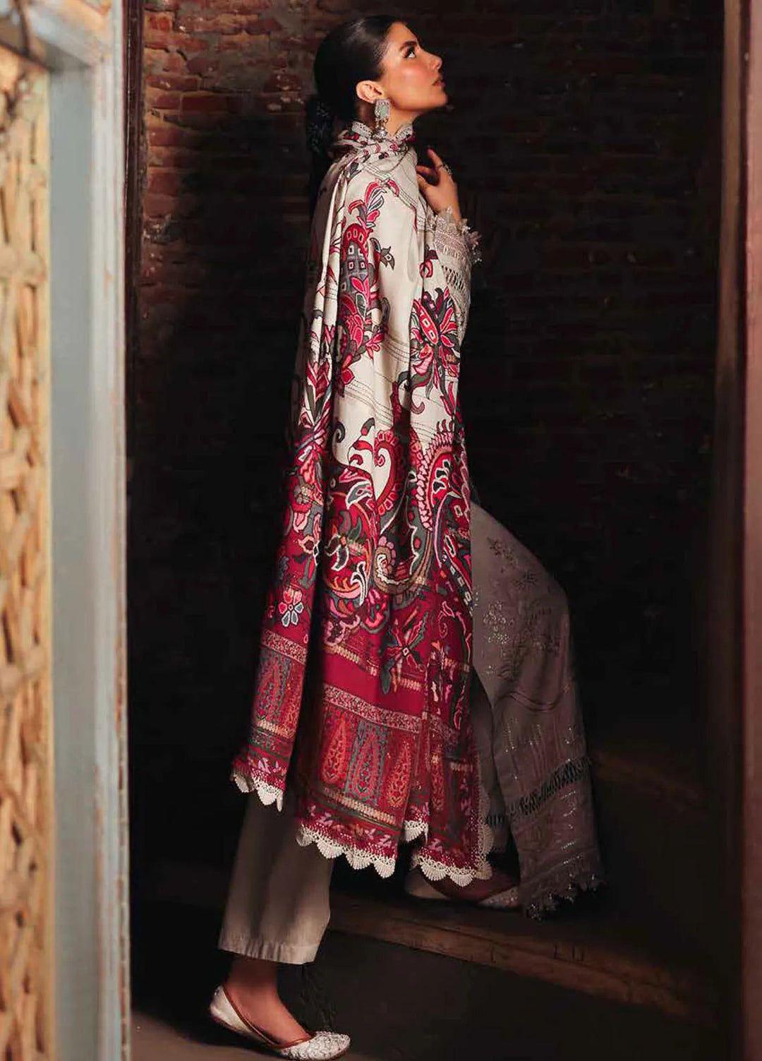 Maya By Nureh Embroidered Linen Suit Unstitched 3 Piece NU24MUL NW-87 - Fall Collection