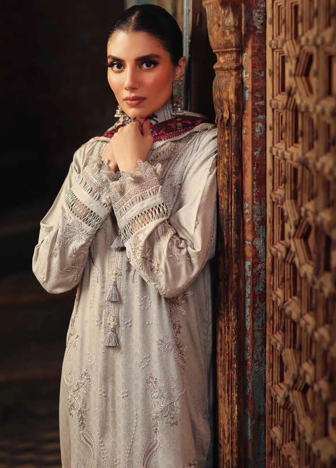 Maya By Nureh Embroidered Linen Suit Unstitched 3 Piece NU24MUL NW-87 - Fall Collection