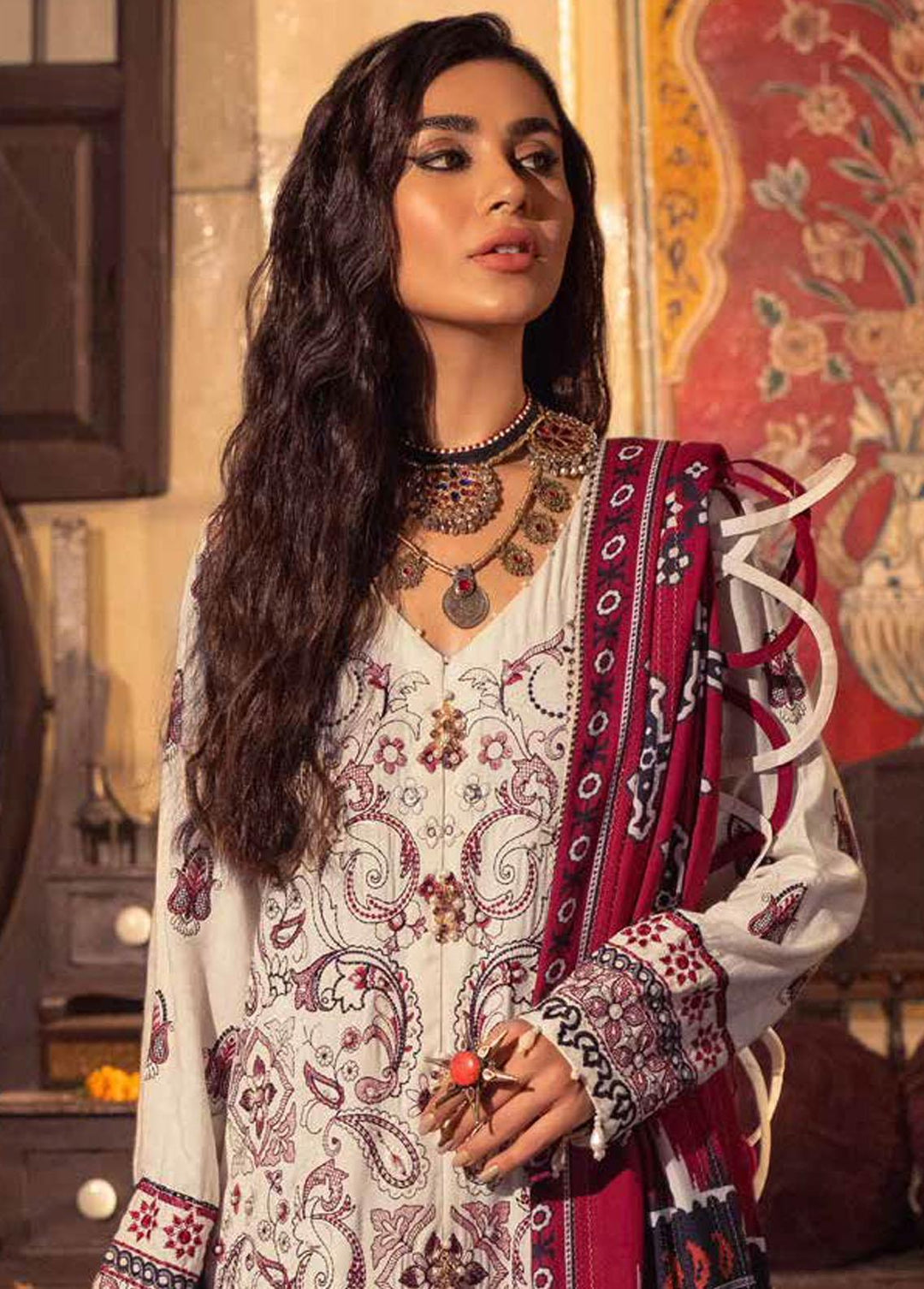 Maya By Nureh Embroidered Linen Suits Unstitched 3 Piece NU21LN 30 MYSORE - Winter Collection