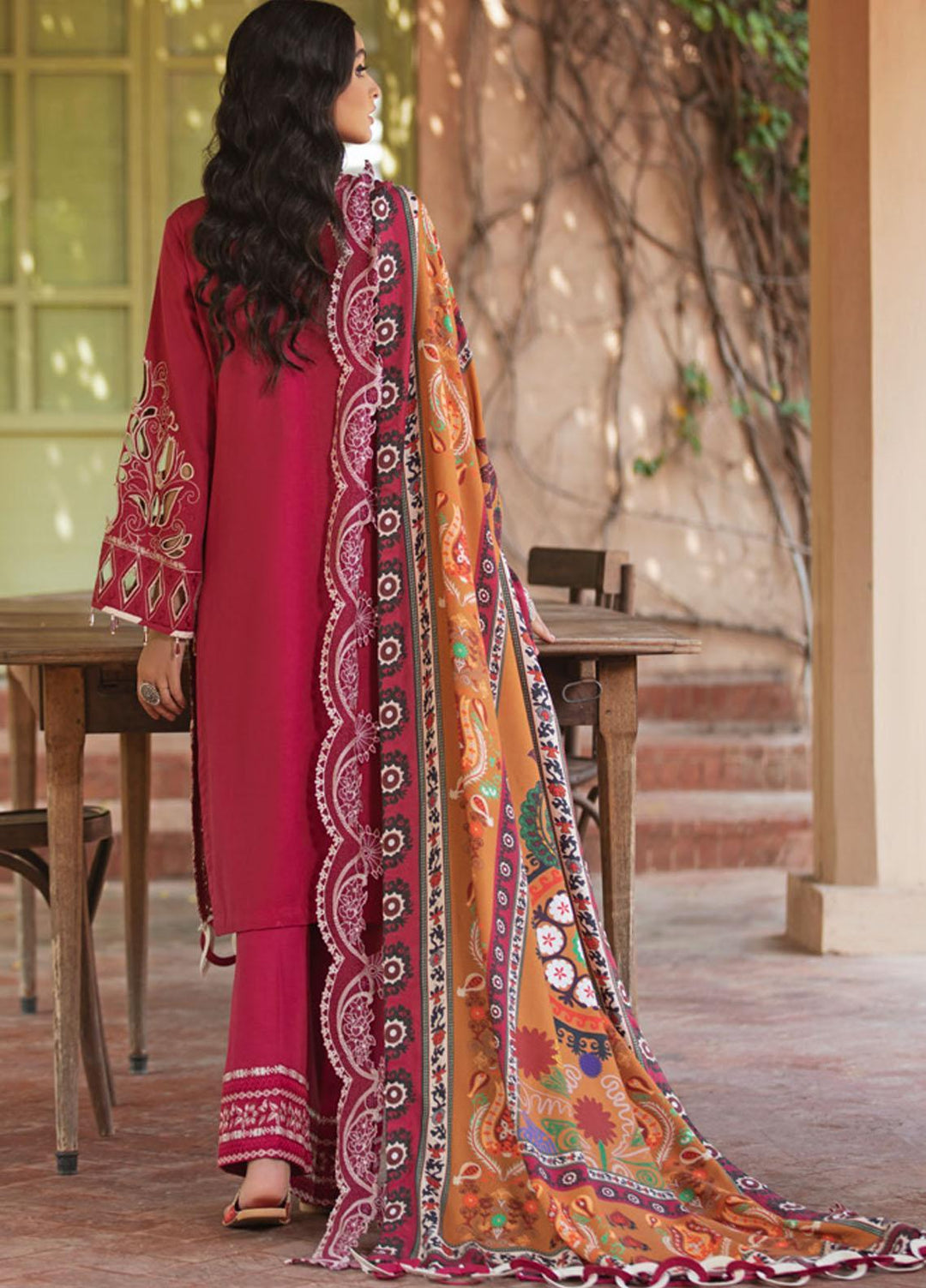 Maya by Nureh Embriodered Slub Khaddar Suits Unstitched 3 Piece NU21MK NW-34 JANAH - Winter Collection