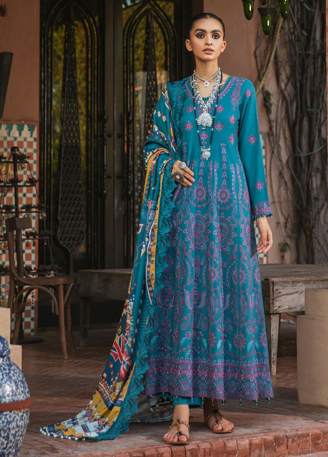 Maya by Nureh Embriodered Slub Khaddar Suits Unstitched 3 Piece NU21MK NW-38 LILIAN - Winter Collection