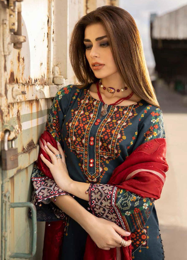 Maya by Nureh Embroidered Slub Khaddar Suits Unstitched 3 Piece NU21MW NW-46 - Winter Collection