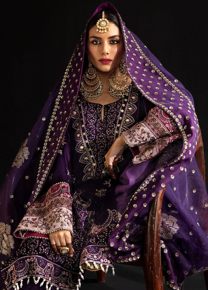 Maya By Nureh Embroidered Velvet Suits Unstitched 3 Piece NU23MV NS-101 - Luxury Collection