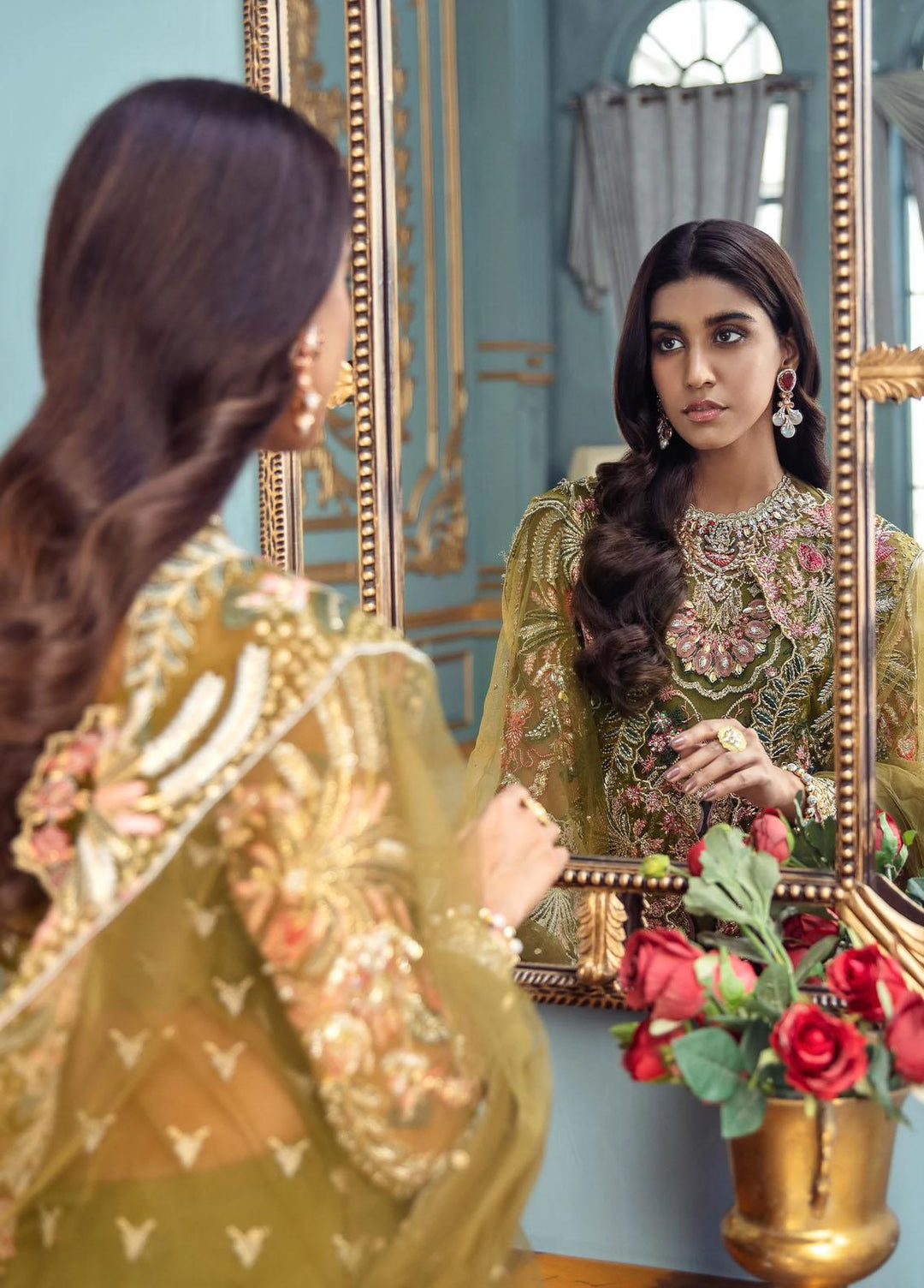 Mayal By Suveez Embroidered Net Suits Unstitched 3 Piece SZ22M LP-01 Heena - Luxury Collection