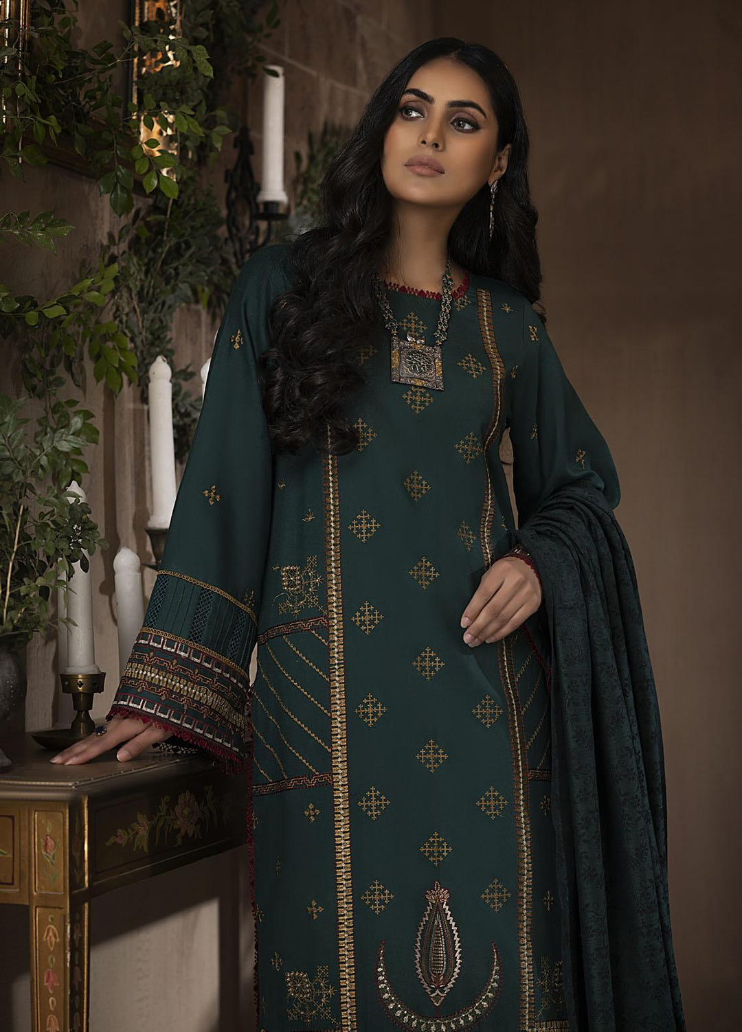 Maysha By Panache Embroidered Woolen Suits Unstitched 3 Piece PCH22M D-07 - Winter Collection