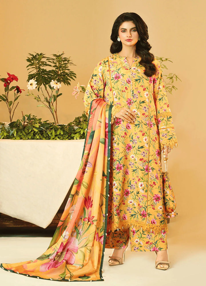 Meadow Freesia by Ziara Printed Grip Suits Unstitched 3 Piece ZI24MF Elina - Casual Collection