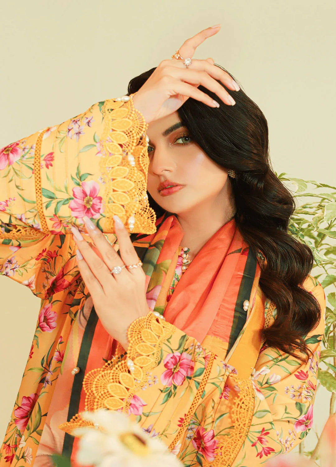 Meadow Freesia by Ziara Printed Grip Suits Unstitched 3 Piece ZI24MF Elina - Casual Collection