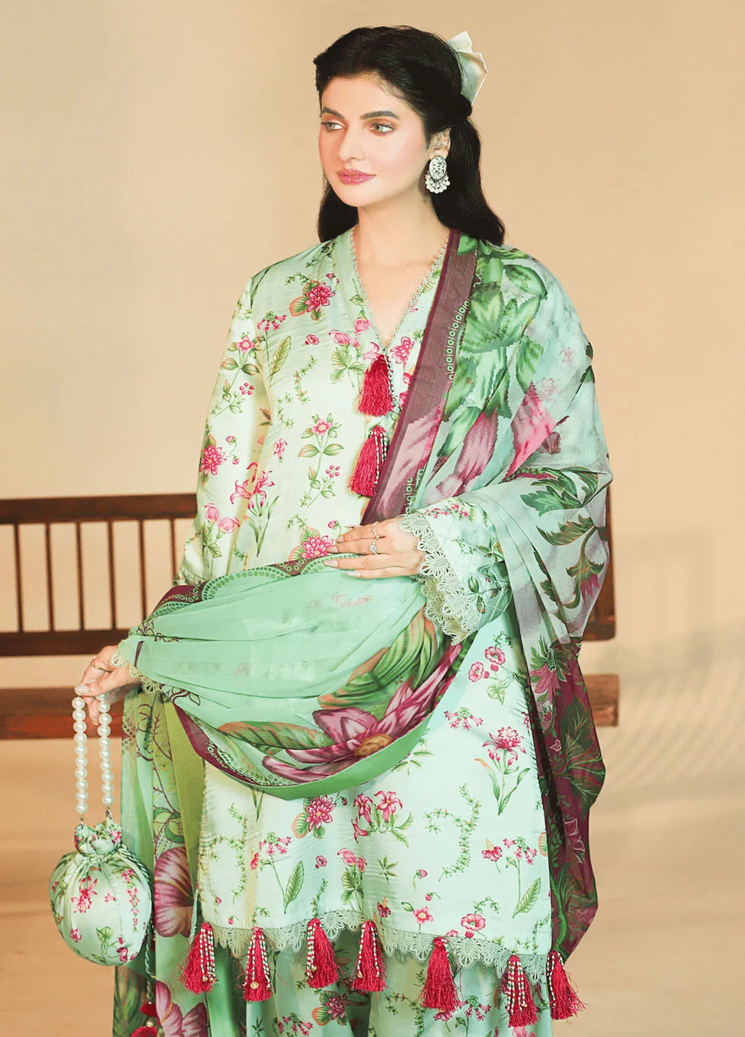 Meadow Freesia by Ziara Printed Silk Suits Unstitched 3 Piece ZI24MF Sienna - Casual Collection