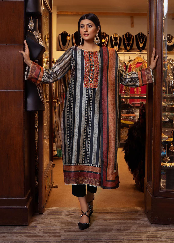 Meerab Shahid Pret  Raw Silk 3 Piece D-06