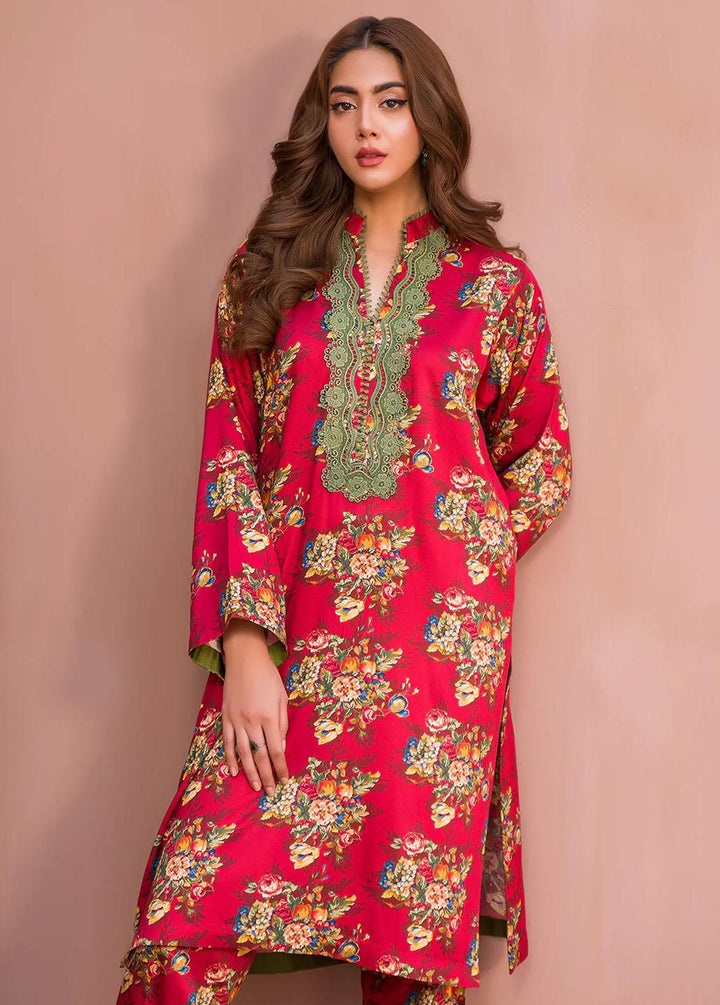 Meerak Printed Linen Suits Unstitched 2 Piece MRK23CW Fleur - Winter Collection