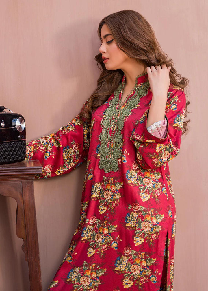 Meerak Printed Linen Suits Unstitched 2 Piece MRK23CW Fleur - Winter Collection