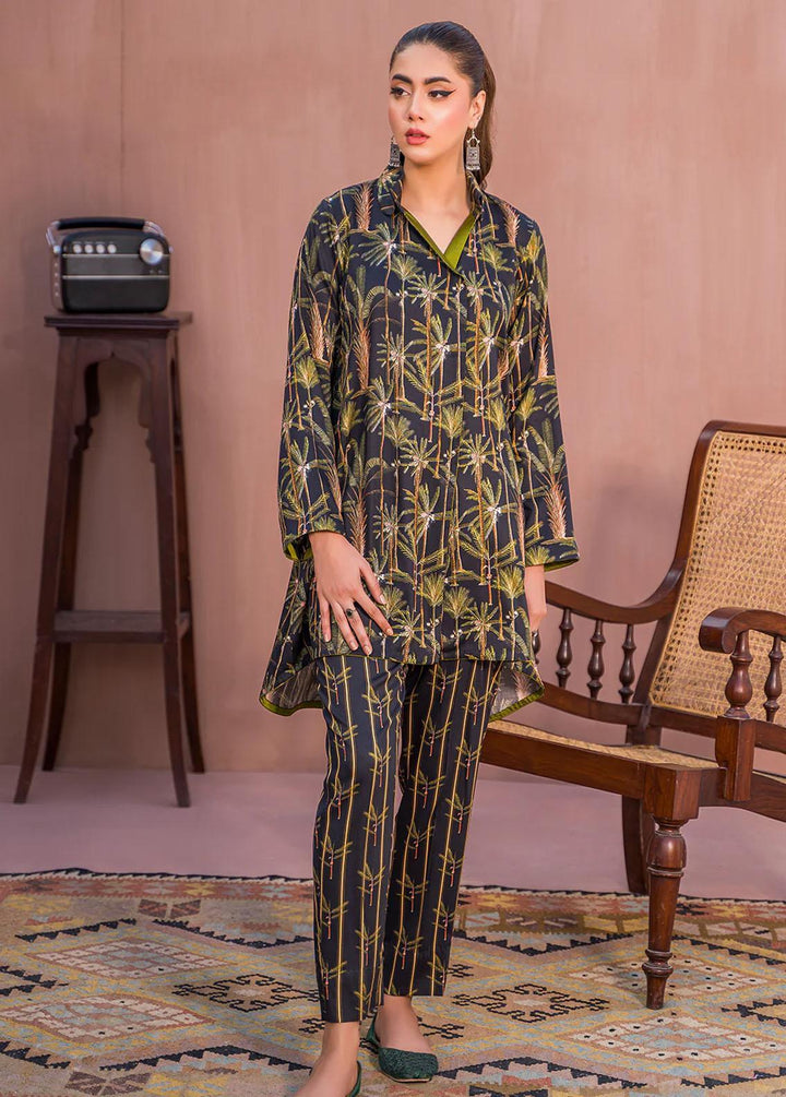 Meerak Printed Linen Suits Unstitched 2 Piece MRK23CW Tropic - Winter Collection