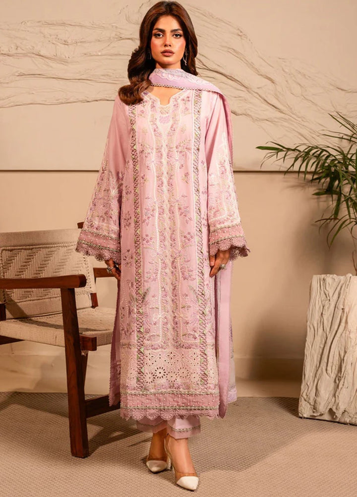 Meerak Pret Embroidered Cotton 3 Piece Suit Roselle
