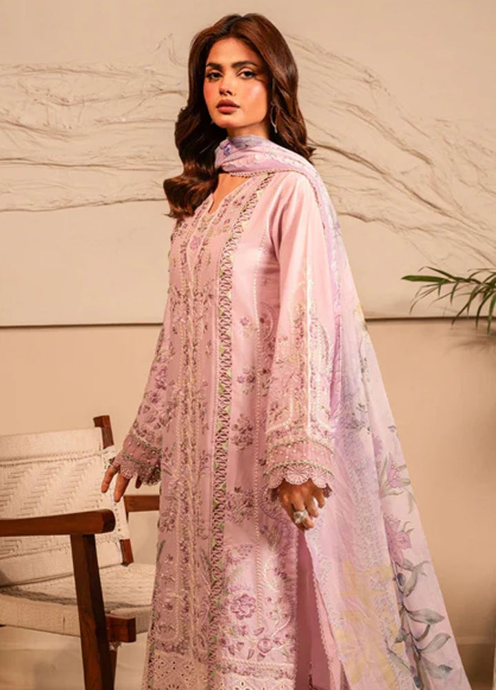 Meerak Pret Embroidered Cotton 3 Piece Suit Roselle