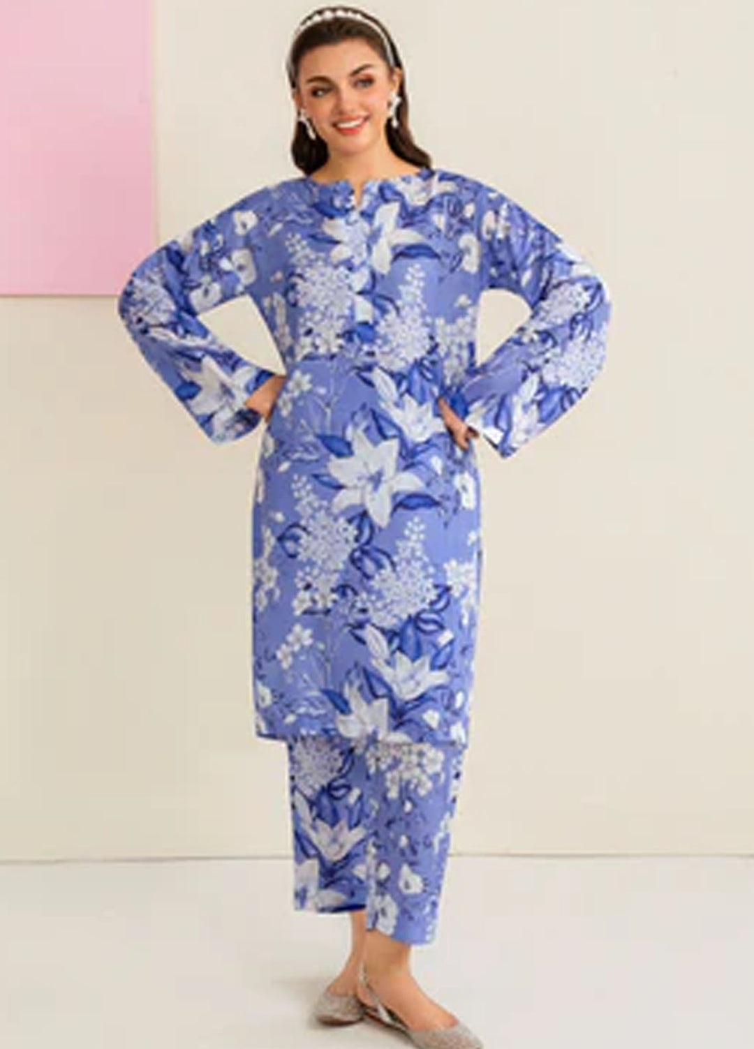 Meerak Pret Printed Silk 2 Piece Suit Rinaya