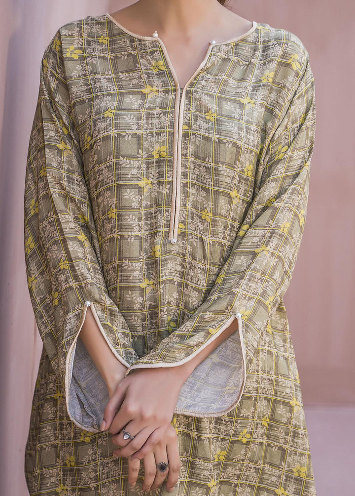 Meerak Pret Printed Raw Silk 2 Piece Suit Beryl