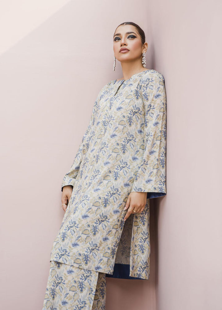Meerak Pret Printed Raw Silk 2 Piece Suit Evelyn