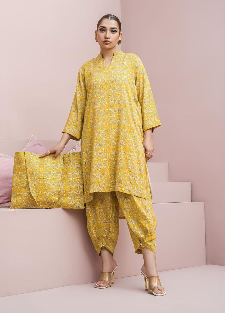 Meerak Pret Printed Raw Silk 2 Piece Suit Gilded