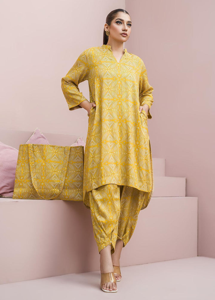 Meerak Pret Printed Raw Silk 2 Piece Suit Gilded