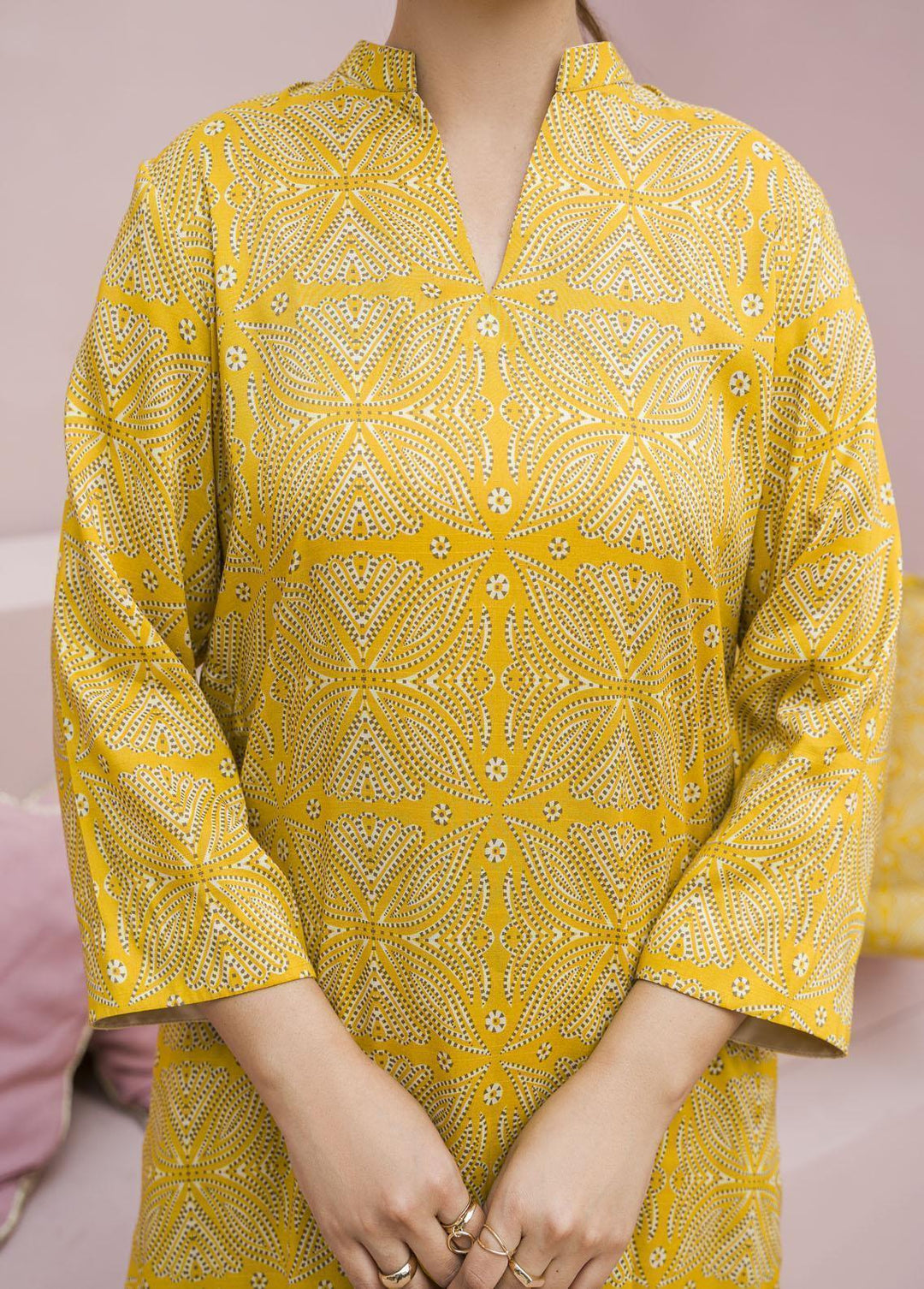 Meerak Pret Printed Raw Silk 2 Piece Suit Gilded