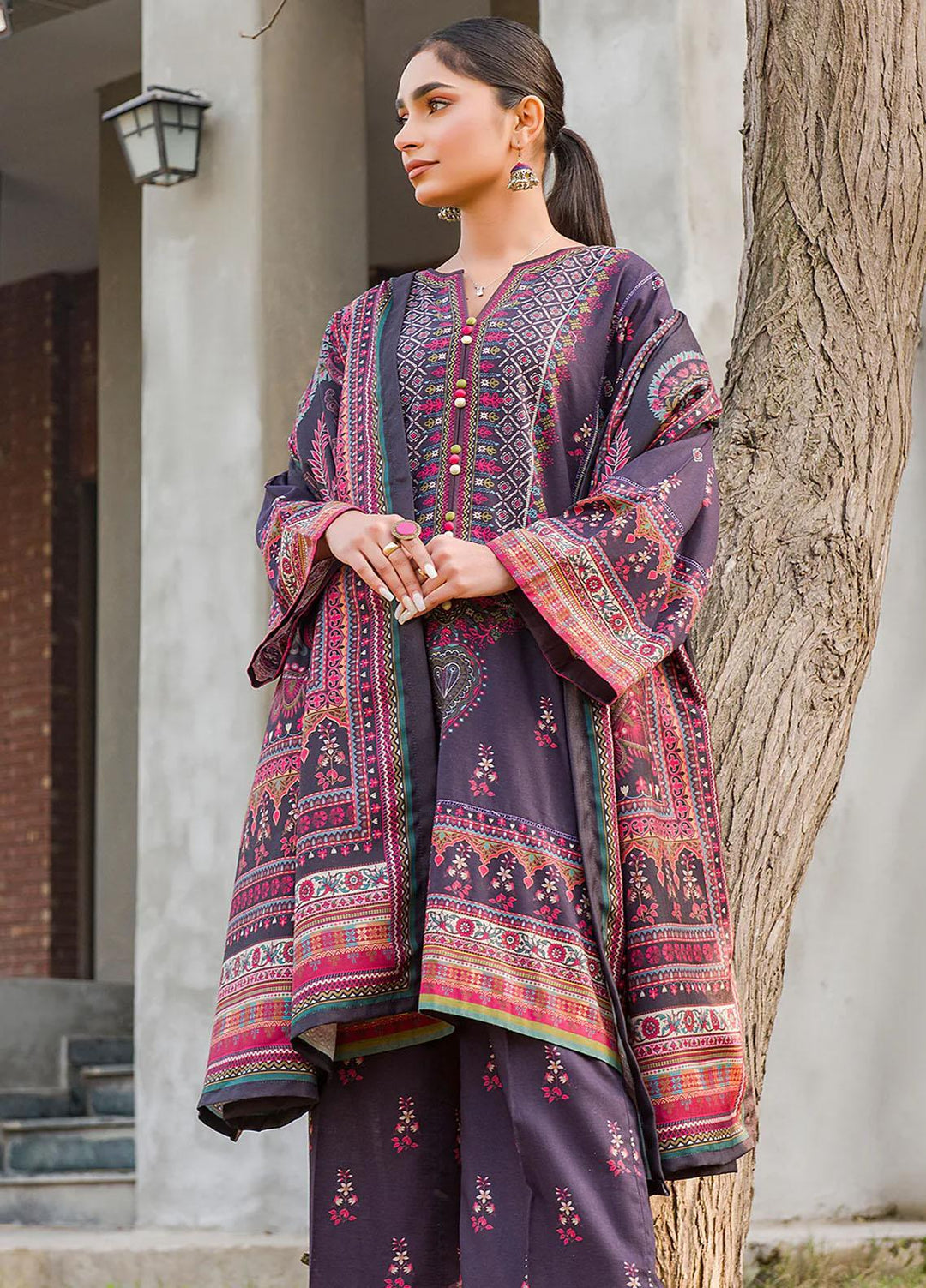 Meerak Printed Khaddar Suits Unstitched 3 Piece MRK24RZ Kyra - Formal Collection