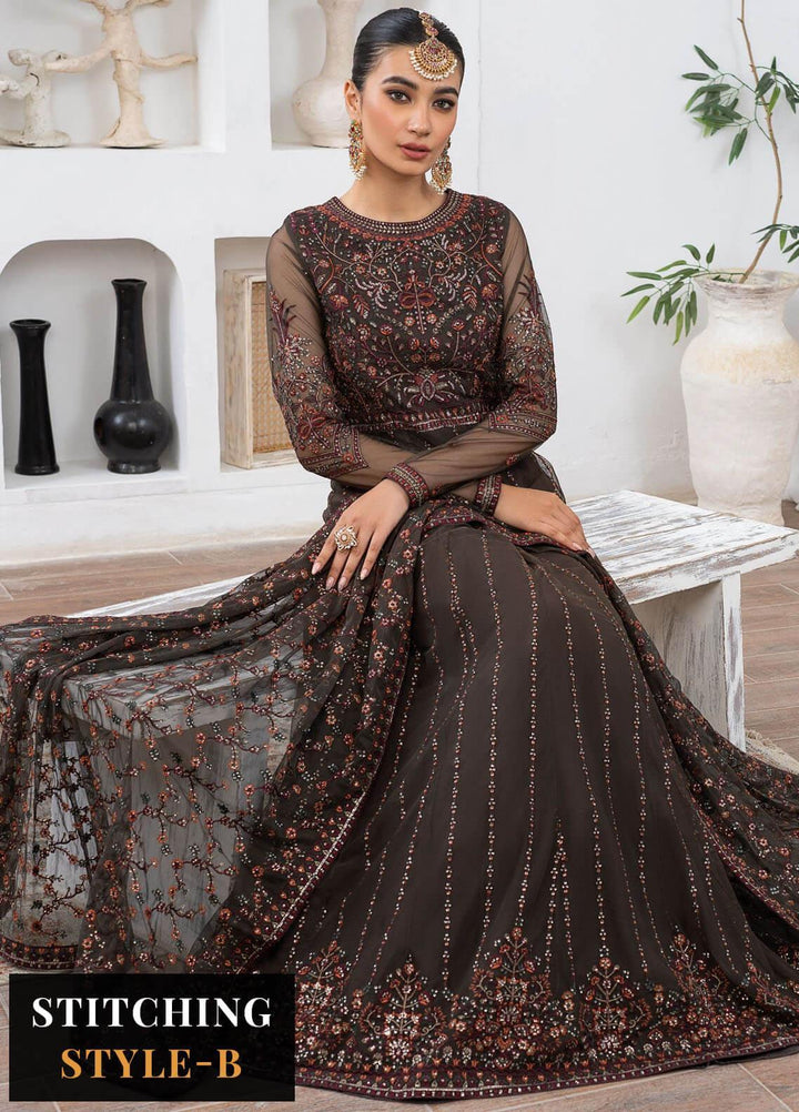 Meeral By Zarif Embroidered Net Suits Unstitched 3 Piece ZR25UF ZLM 04 Olivia - Luxury Formal Collection