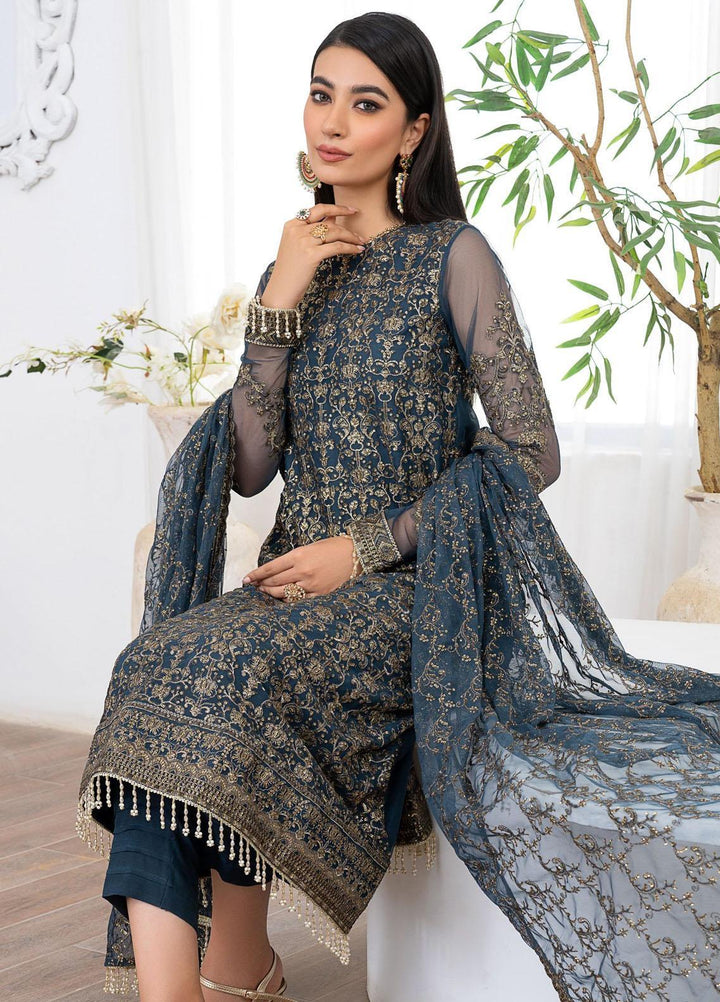 Meeral By Zarif Embroidered Net Suits Unstitched 3 Piece ZF23MR ZLM 07 Meysa - Luxury Formal Collection
