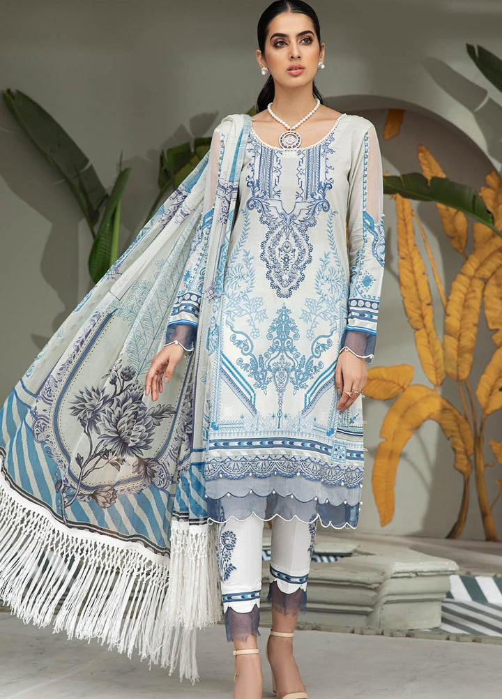 Coup De Fodre By Meeral Embroidered Lawn Suits Unstitched 3 Piece MRL21CF 07 Nimbus Cloud - Luxury Collection