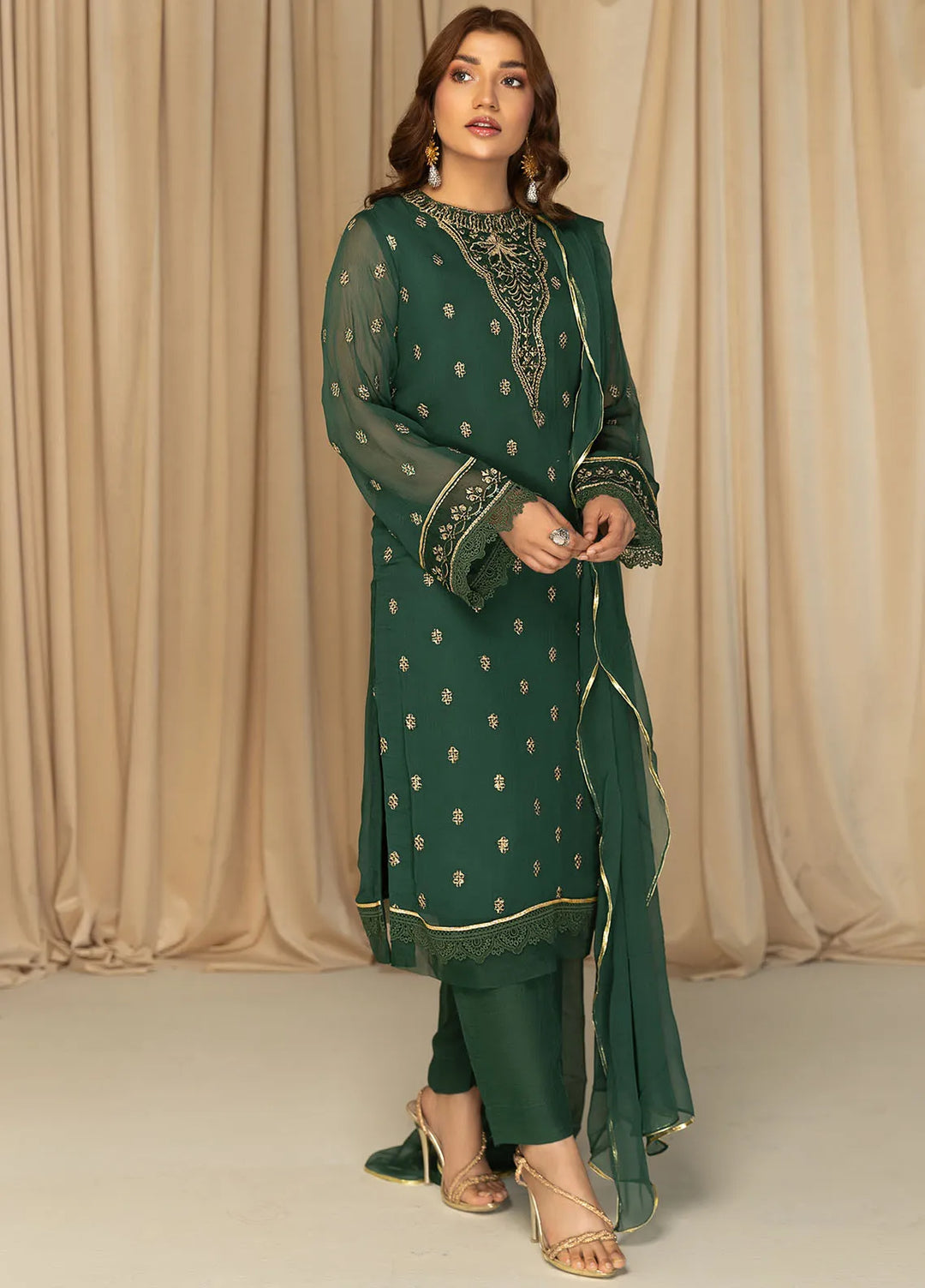 Meeral Pret Embroidered Chiffon 3 Piece Suit Zuri