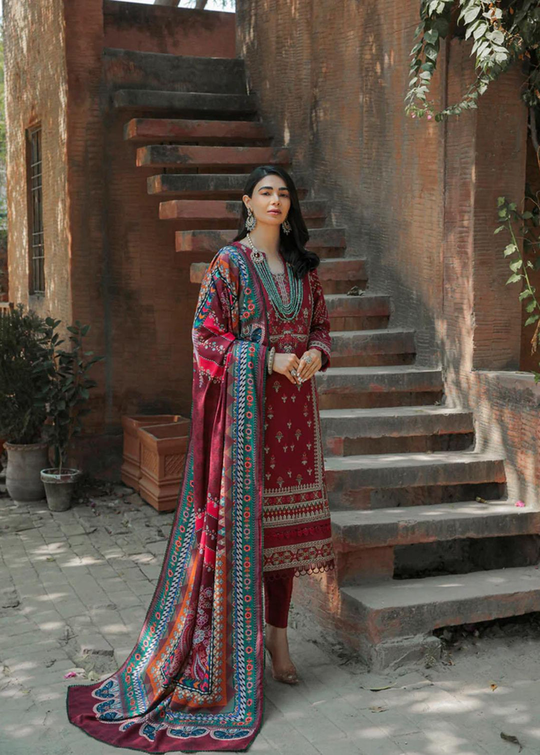 Meeras by Florent Embroidered Khaddar Suits Unstitched 3 Piece FL22M FL 3B - Winter Collection