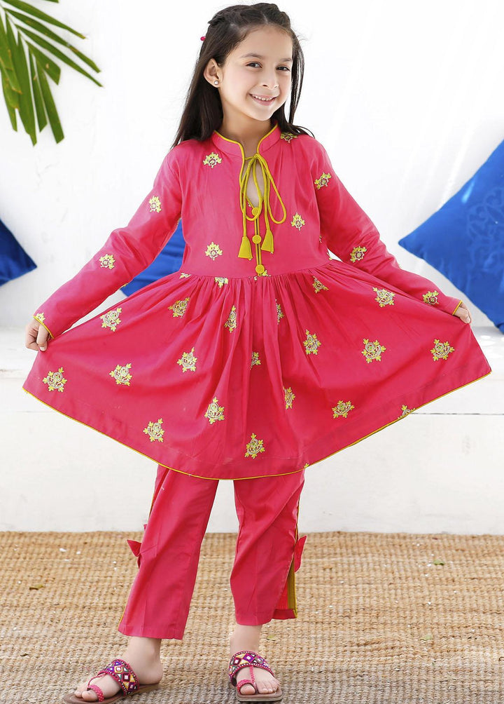 Modest Cotton Embroidered 2 Piece Suit for Girls -  MS23M Meesam