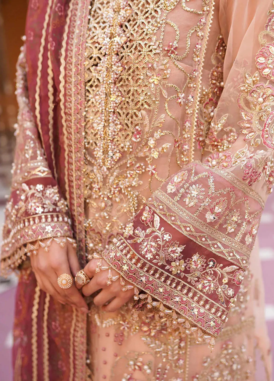 Mehak Yaqoob Pret Embroidered Organza 3 Piece Suit Cherry Blossom