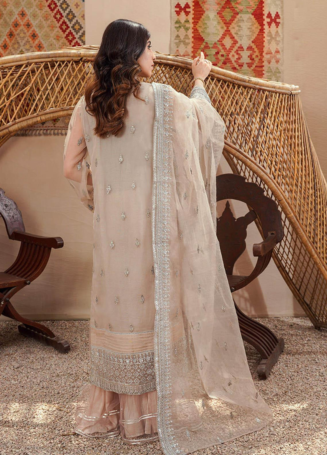 Shanzay Luxury Pret Festive Organza 3 Piece Suit SHN23MB FOREST FOG (MB-03)